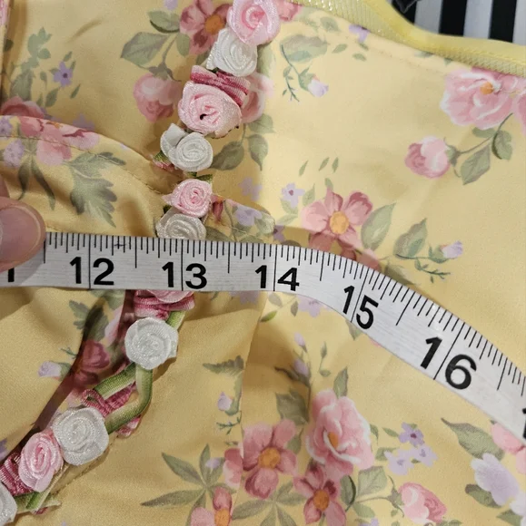 Dolls Kill Sugar Thrillz Yellow Floral Princess Party Mini Dress S - Picture 10 of 14